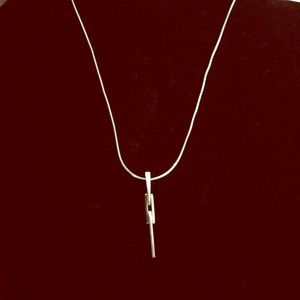 Movado Sterling Silver and Gold Pendant Necklace